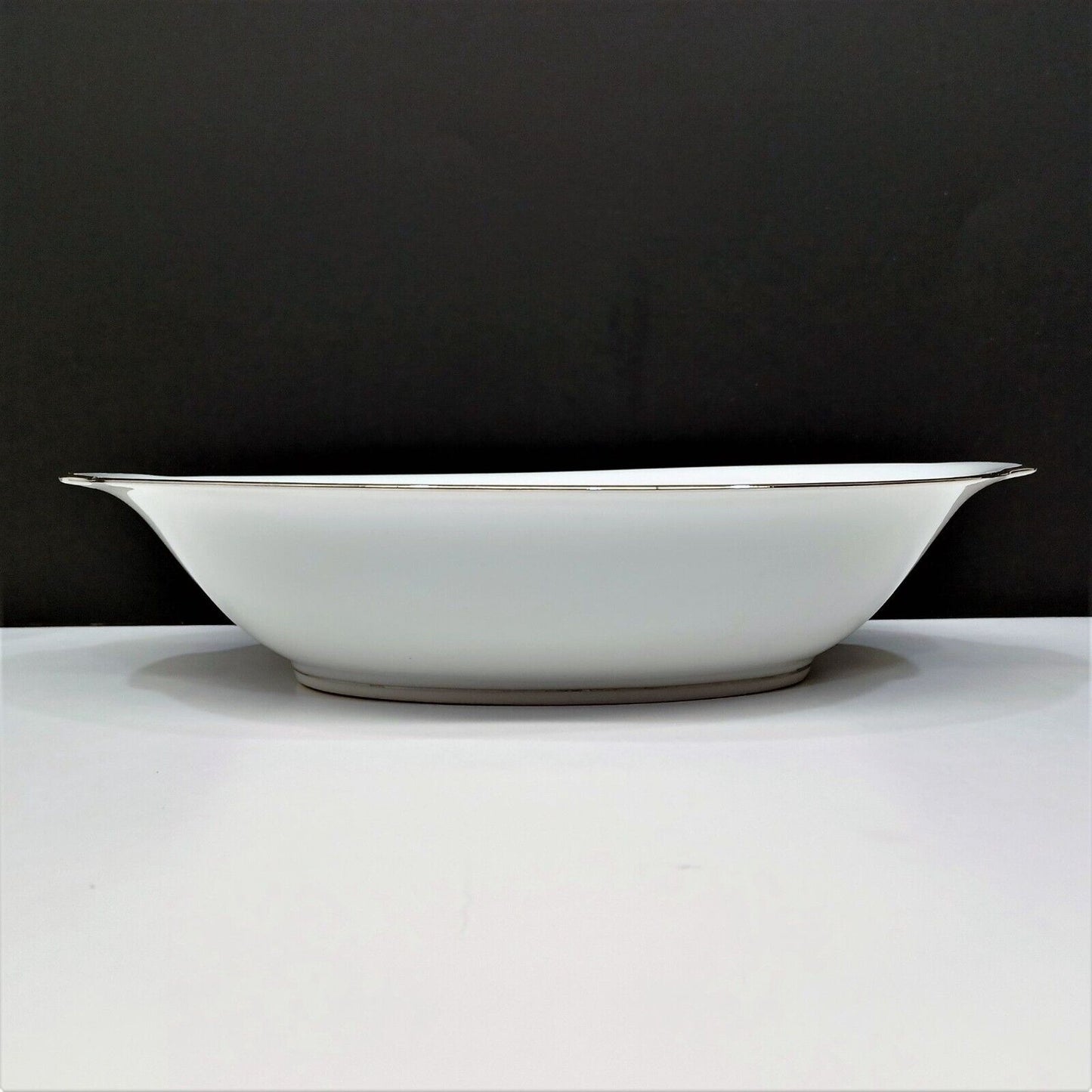 Sango Del Mar Oval Vegetable Serving Bowl yellow cattails platinum trim MCM