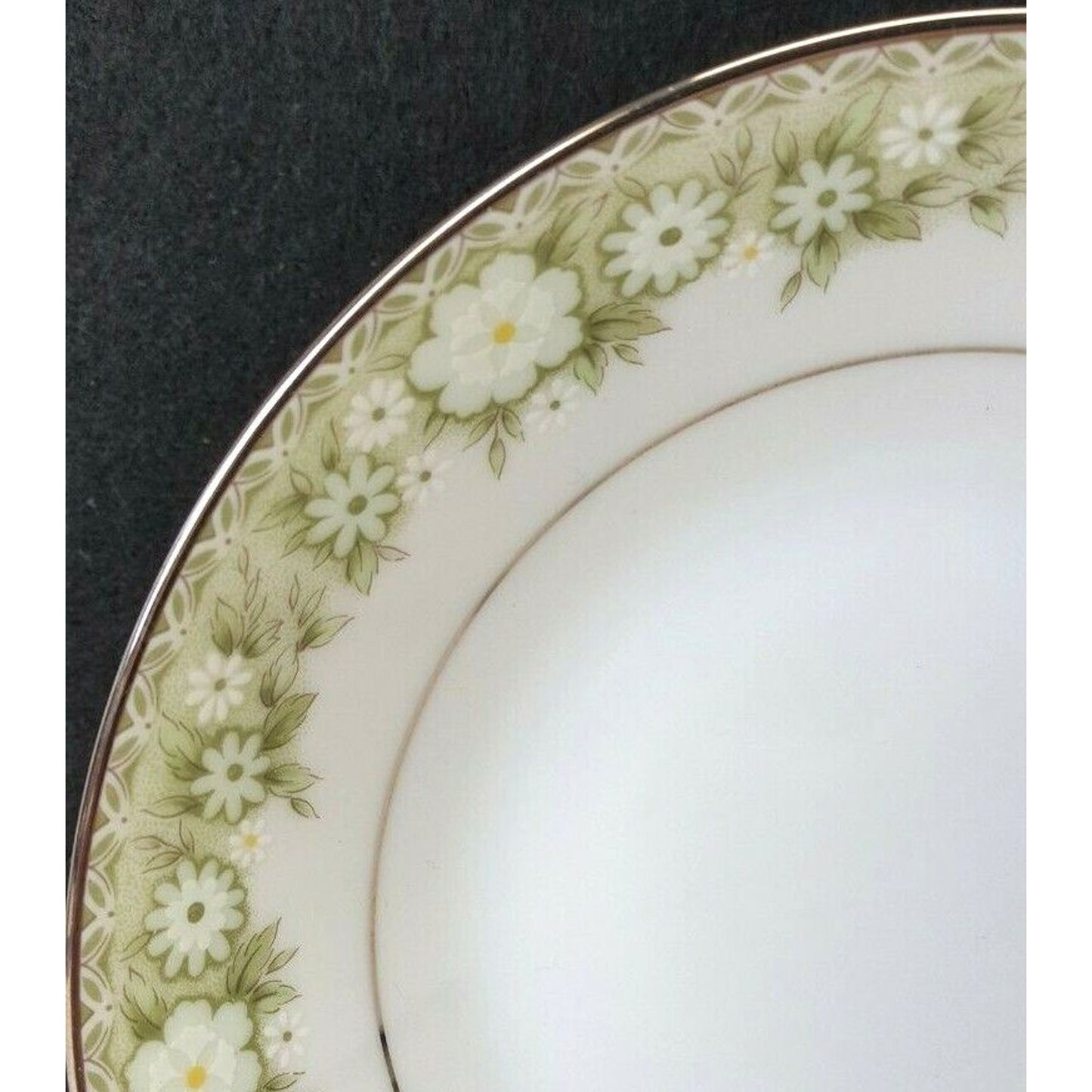 Set/5 Noritake Princeton 6911 Fruit / Berry Bowl Green Flower Border Japan