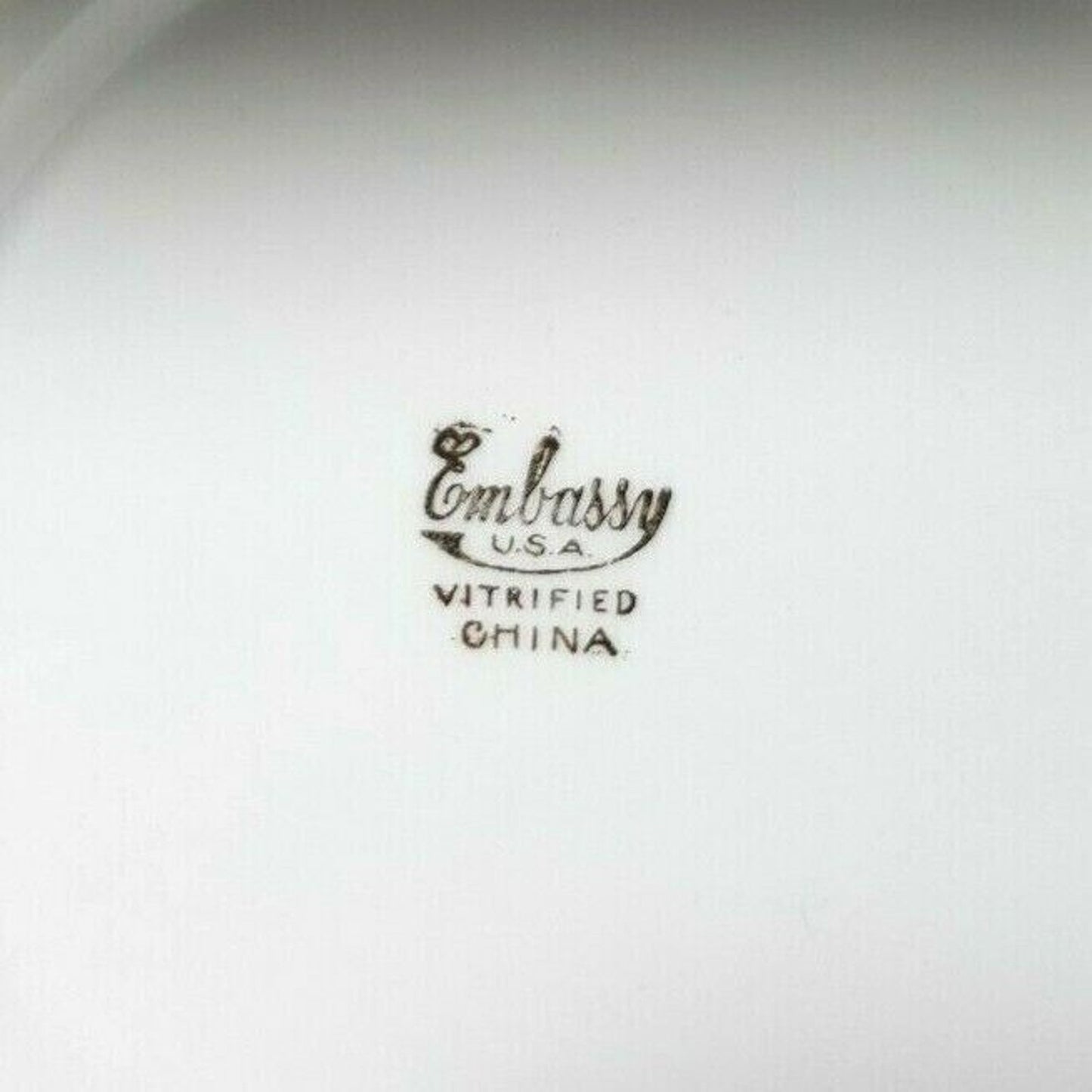 Set/12 Embassy Vitreous China Violets 6-1/4" Bread Plate gold trim scalloped