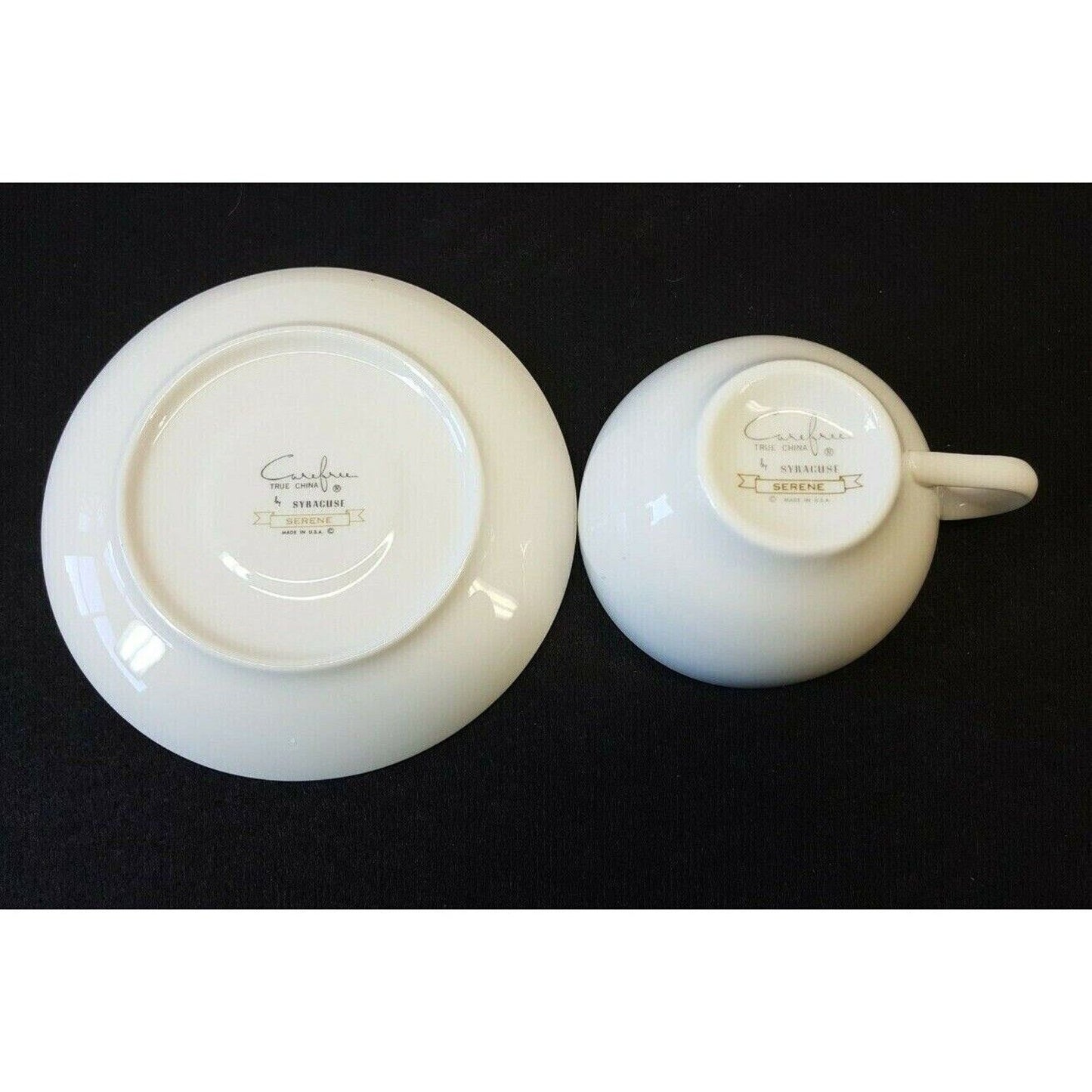 Set/8 Syracuse Carefree Serene White Coffee Cup & Saucer Sets MCM 1958-1967