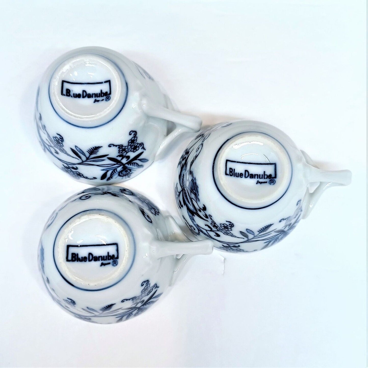 Set/3 Blue Danube Demitasse Coffee Cup Saucer Sets Lipper Int'l Japan G3