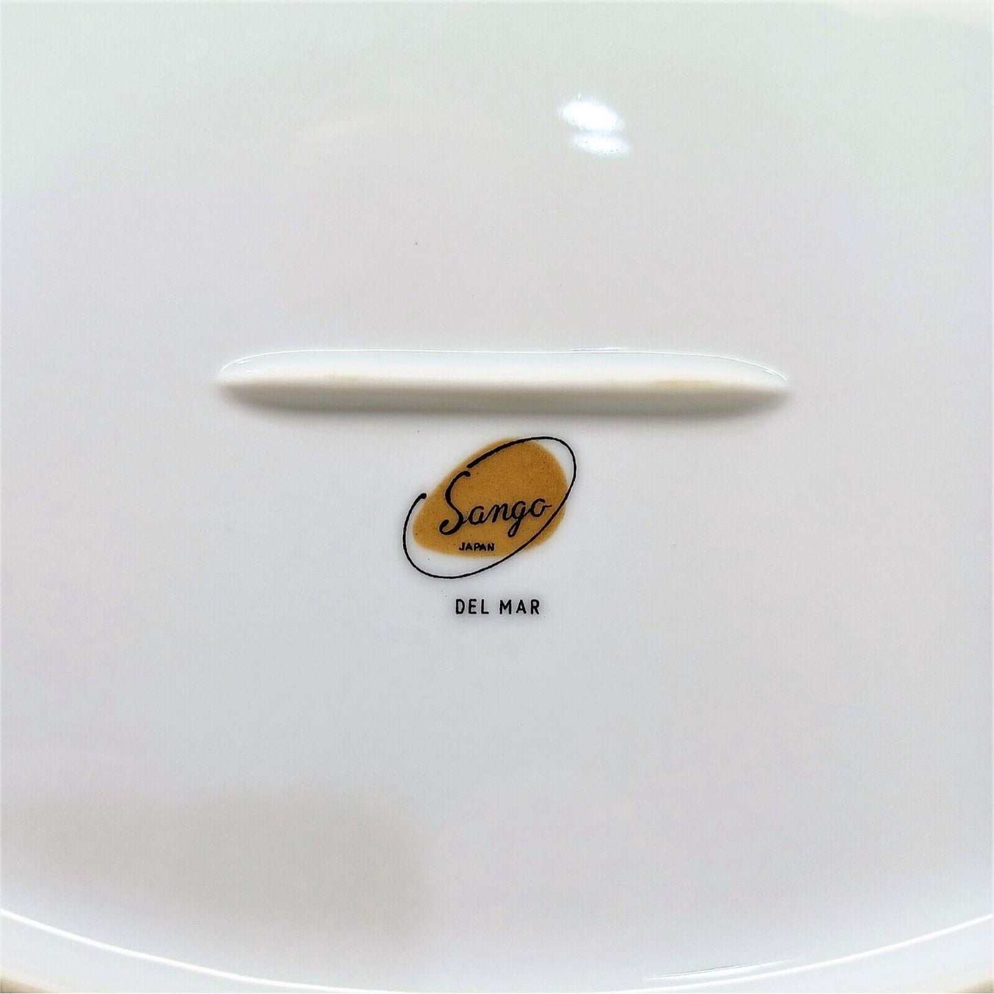 Sango Del Mar Small Oval Platter 12-3/8"x8.5" yellow cattails platinum trim MCM