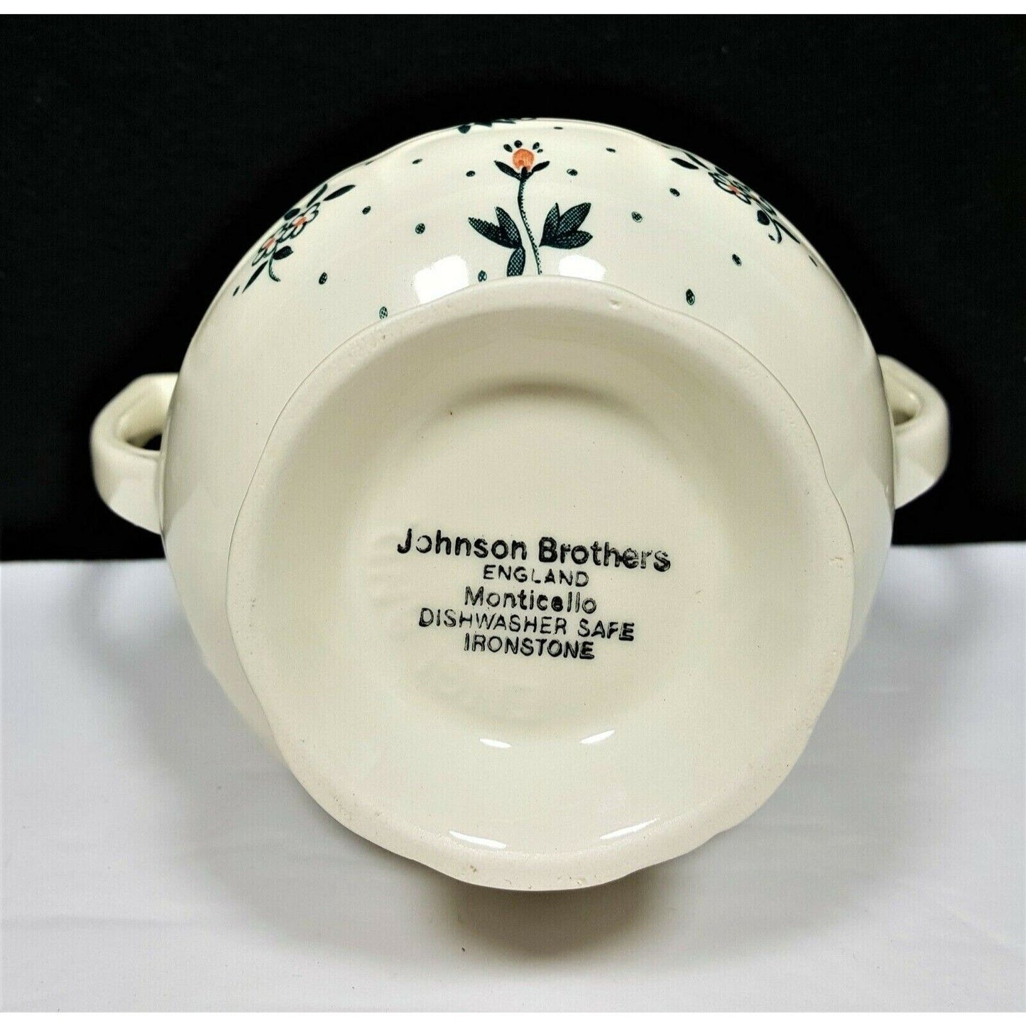 Johnson Bros Monticello Ironstone Sugar Bowl 2 handles no lid England 1983-84