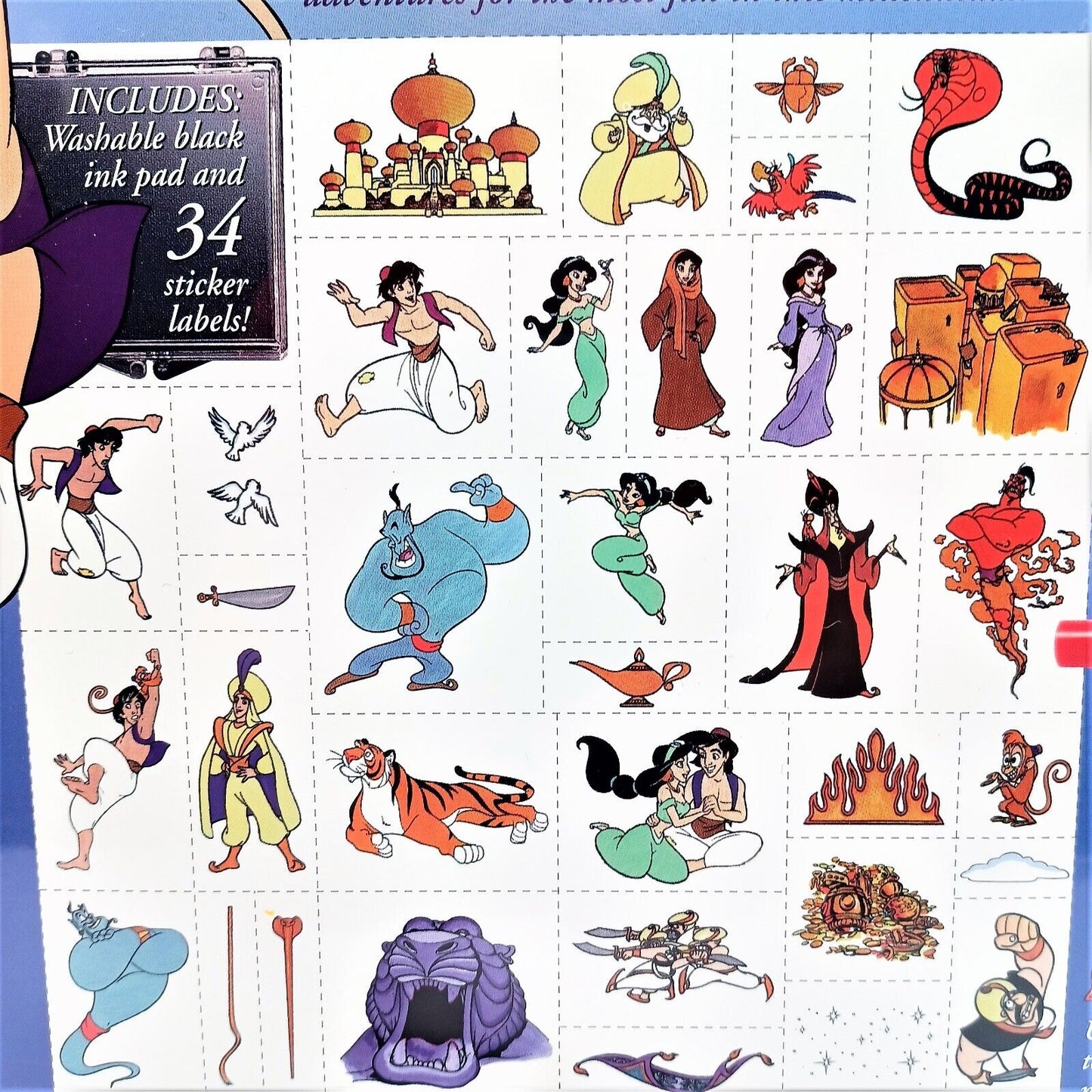 Disney Aladdin Rubber Stamp Story Box Rubber Stampede NOS *Sealed* 34 Stamps