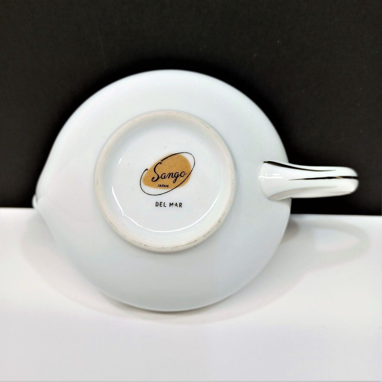 Sango Del Mar Creamer yellow cattails platinum trim MCM mid-century