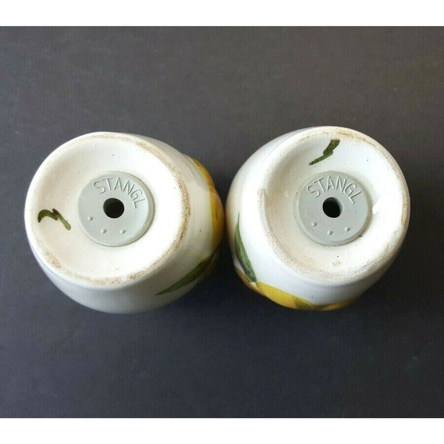 Pair, Stangl Sculptured Fruit Salt & Pepper Shakers Hand-Painted MCM 1966-1978