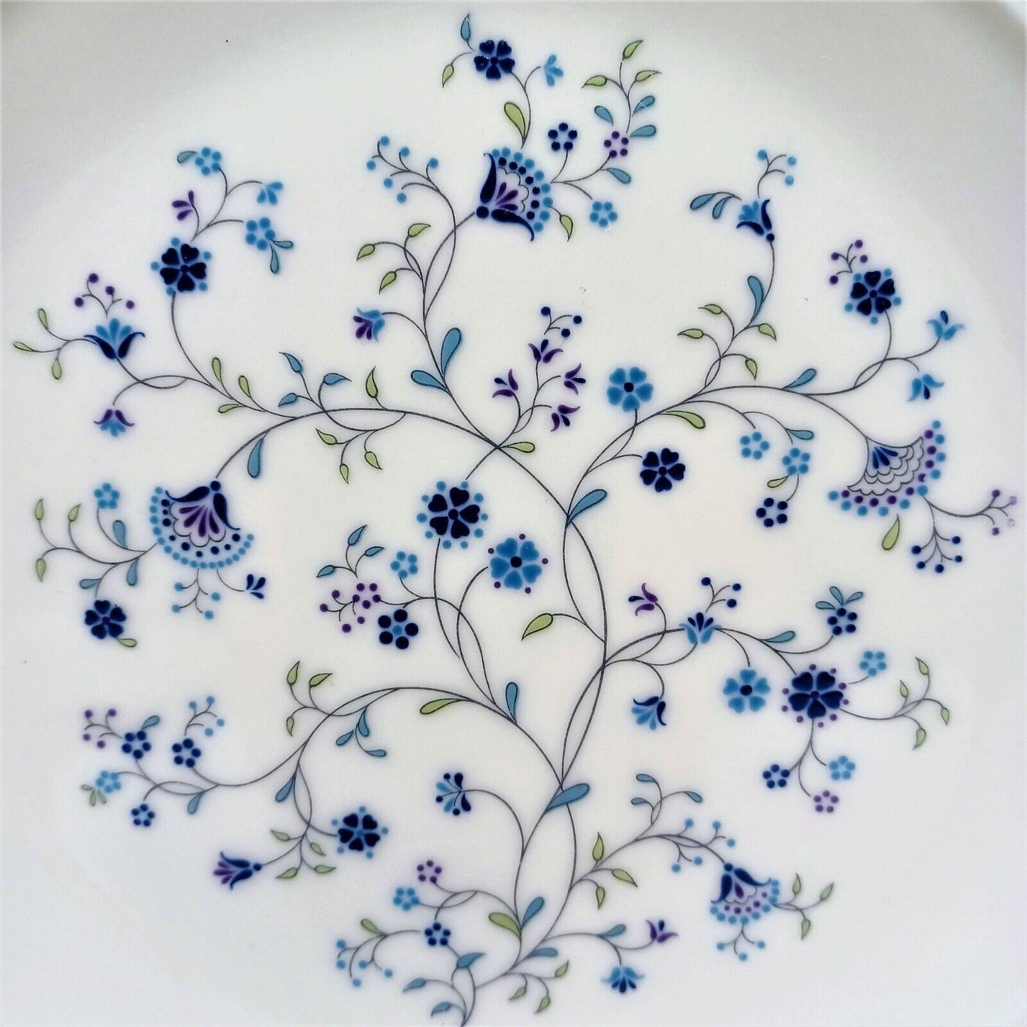 Set/7 Noritake China Serene Garden Salad Plates 8-1/4" platinum trim 1973-1982