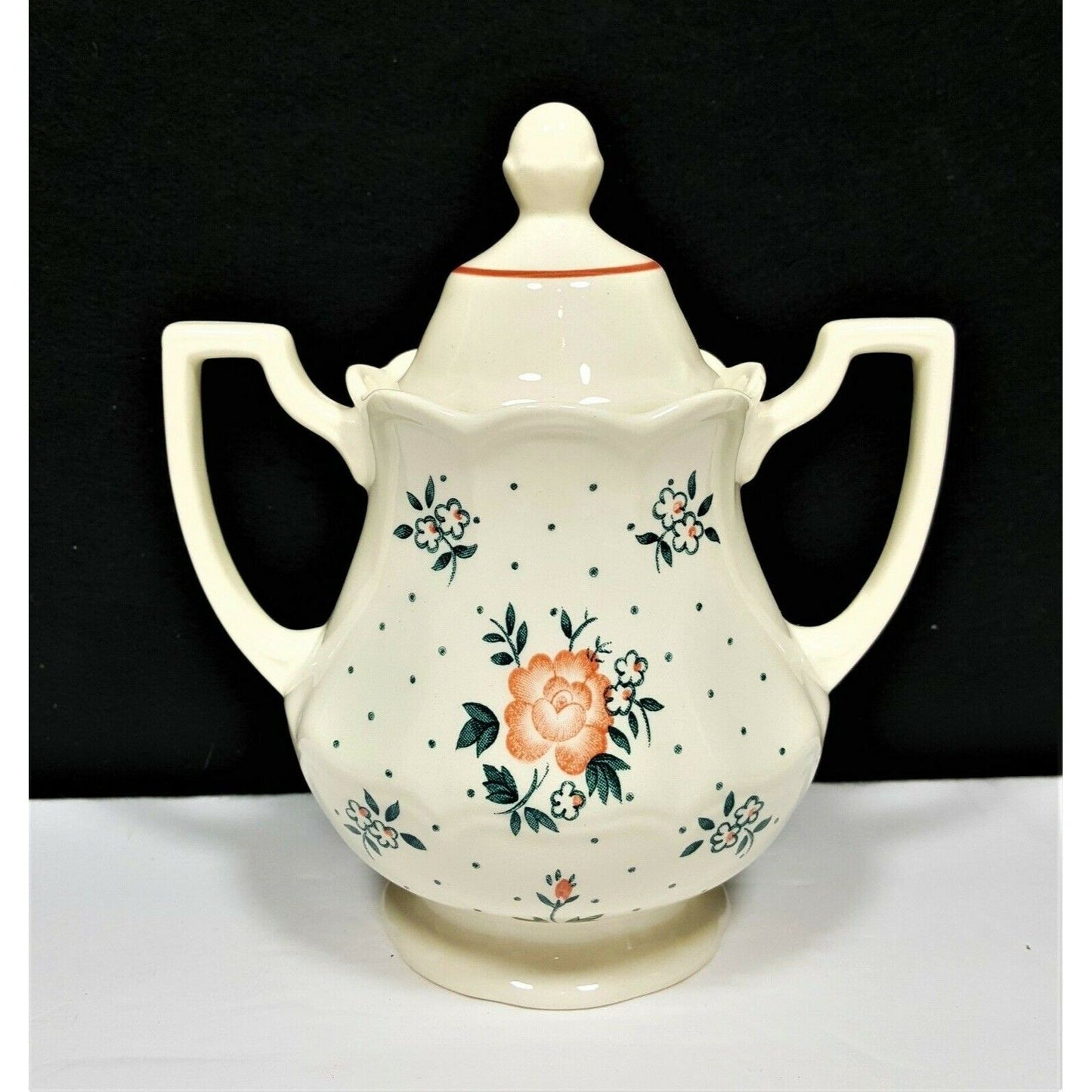 Johnson Bros Monticello Ironstone Sugar Bowl w/ Lid 2 handles England 1983-84