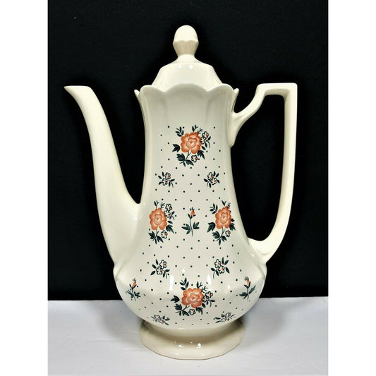 Johnson Bros Monticello Ironstone 11"h Coffee Pot w/ Lid Made in England 1983