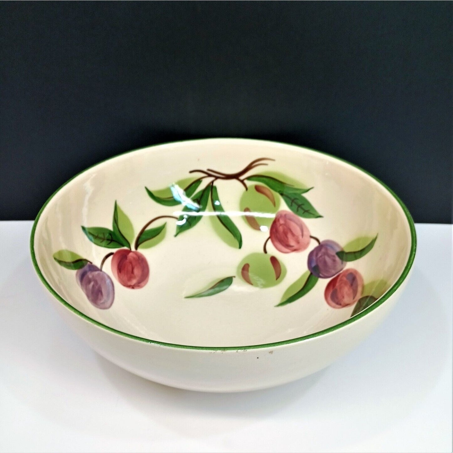 Santa Rosa Pottery 10-3/4" Salad or Vegetable Serving Bowl California fruit plum