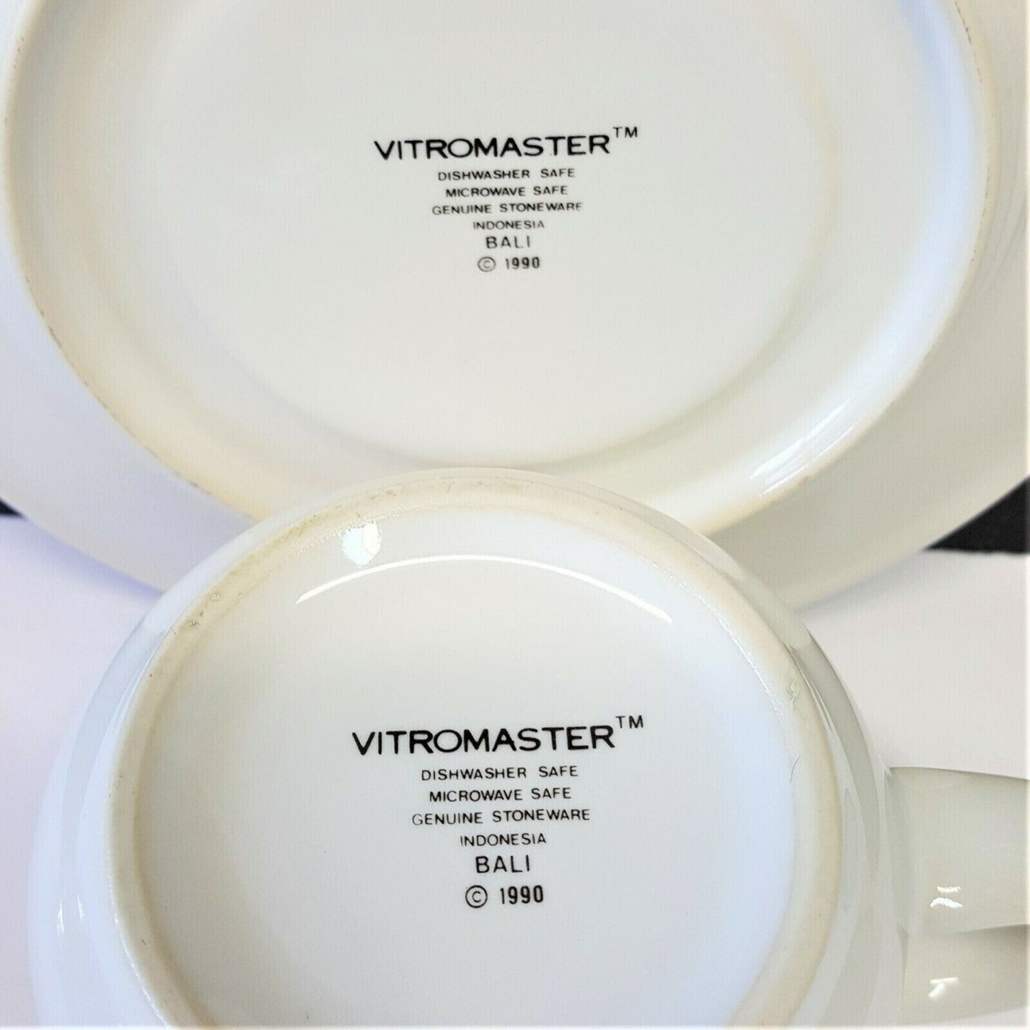 Set/5 Vitromaster Bali Cup & Saucer Sets stoneware pink floral abstract 1990