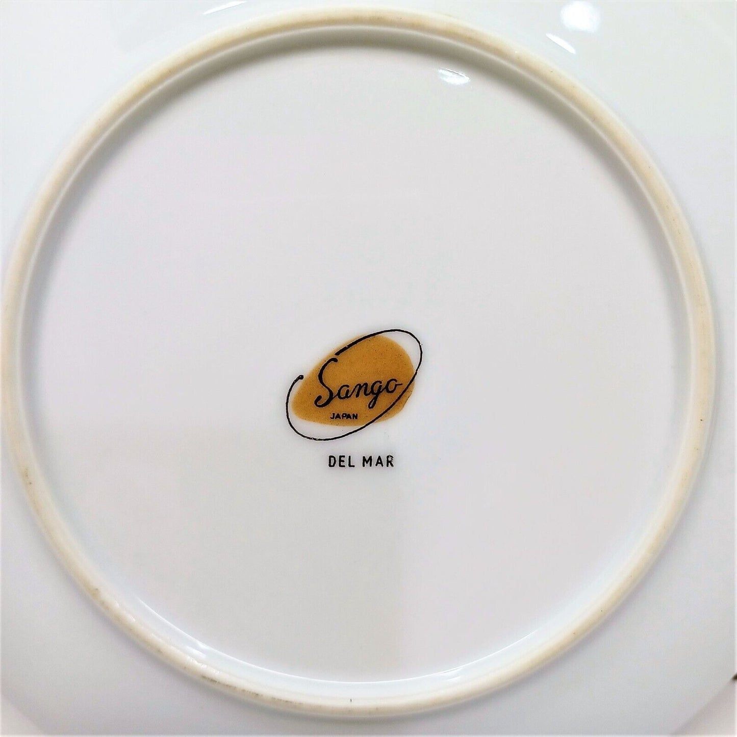 Set/12 Sango Del Mar Bread and Butter Plates yellow cattails platinum trim MCM