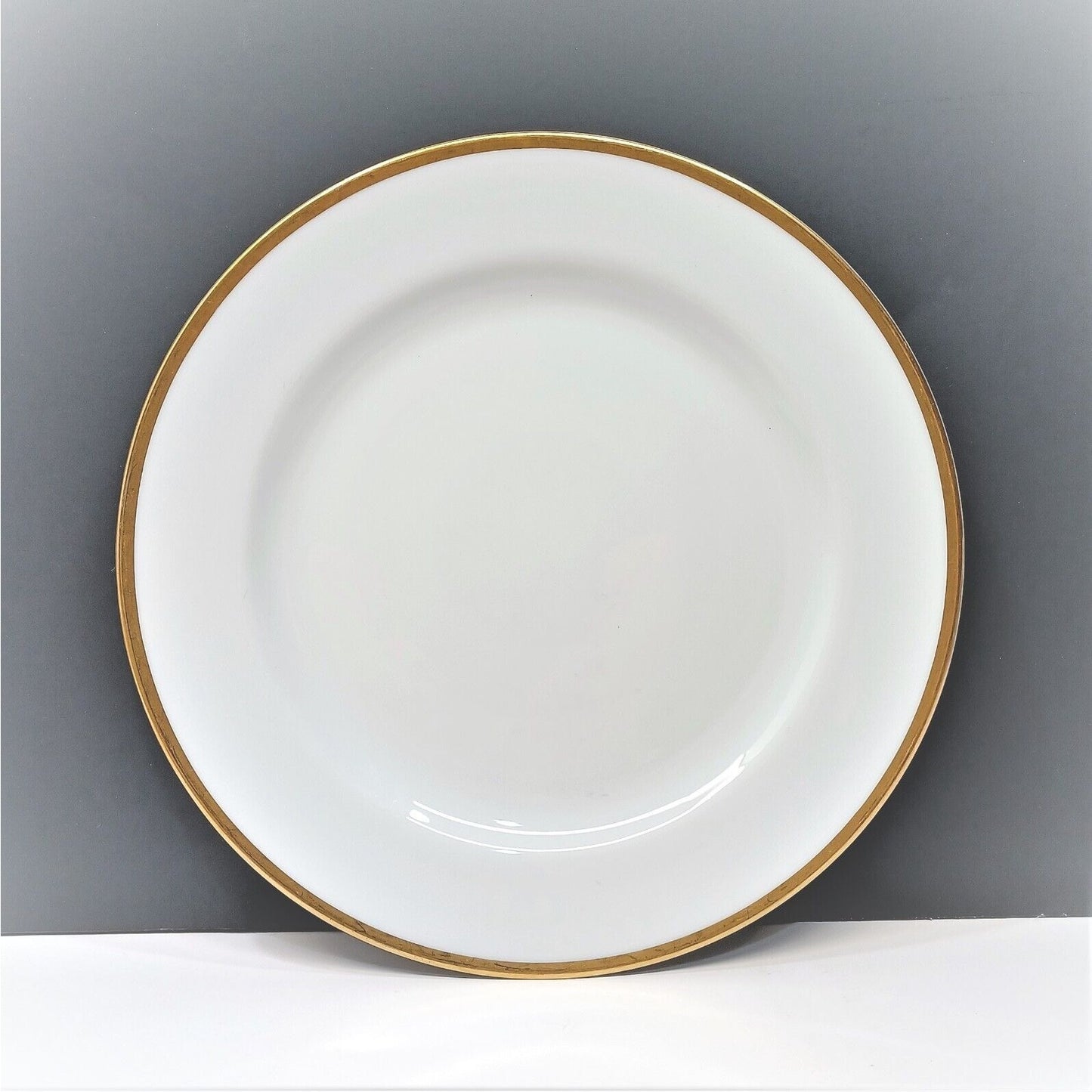 Set/7 Noritake Patricia 7-5/8" Salad Plates 1948-1952 White w/ Gold Trim 4982