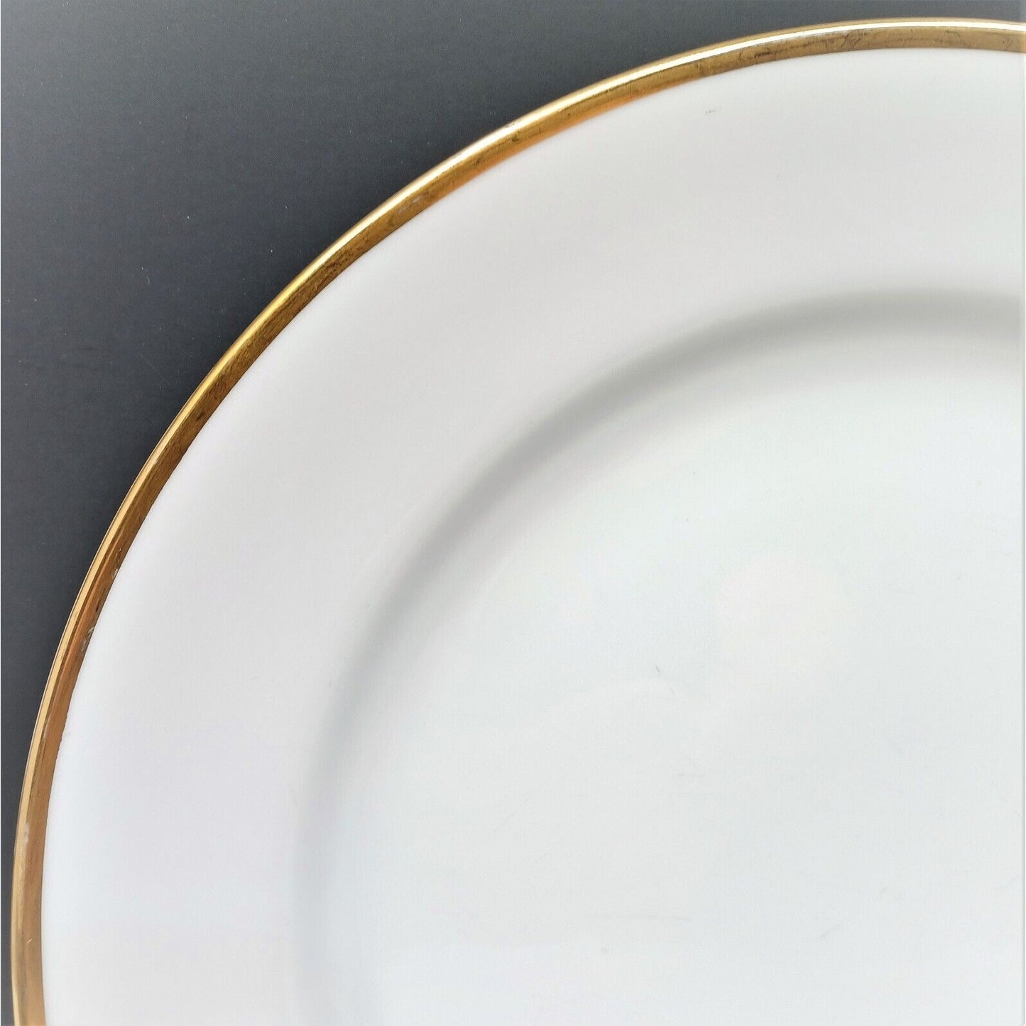 Set/8 Noritake Patricia 10" Dinner Plates 1948-1952 White w/ Gold Trim 4982