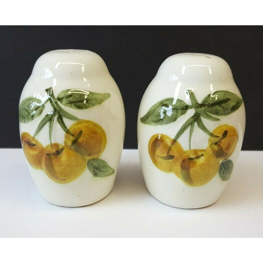 Pair, Stangl Sculptured Fruit Salt & Pepper Shakers Hand-Painted MCM 1966-1978