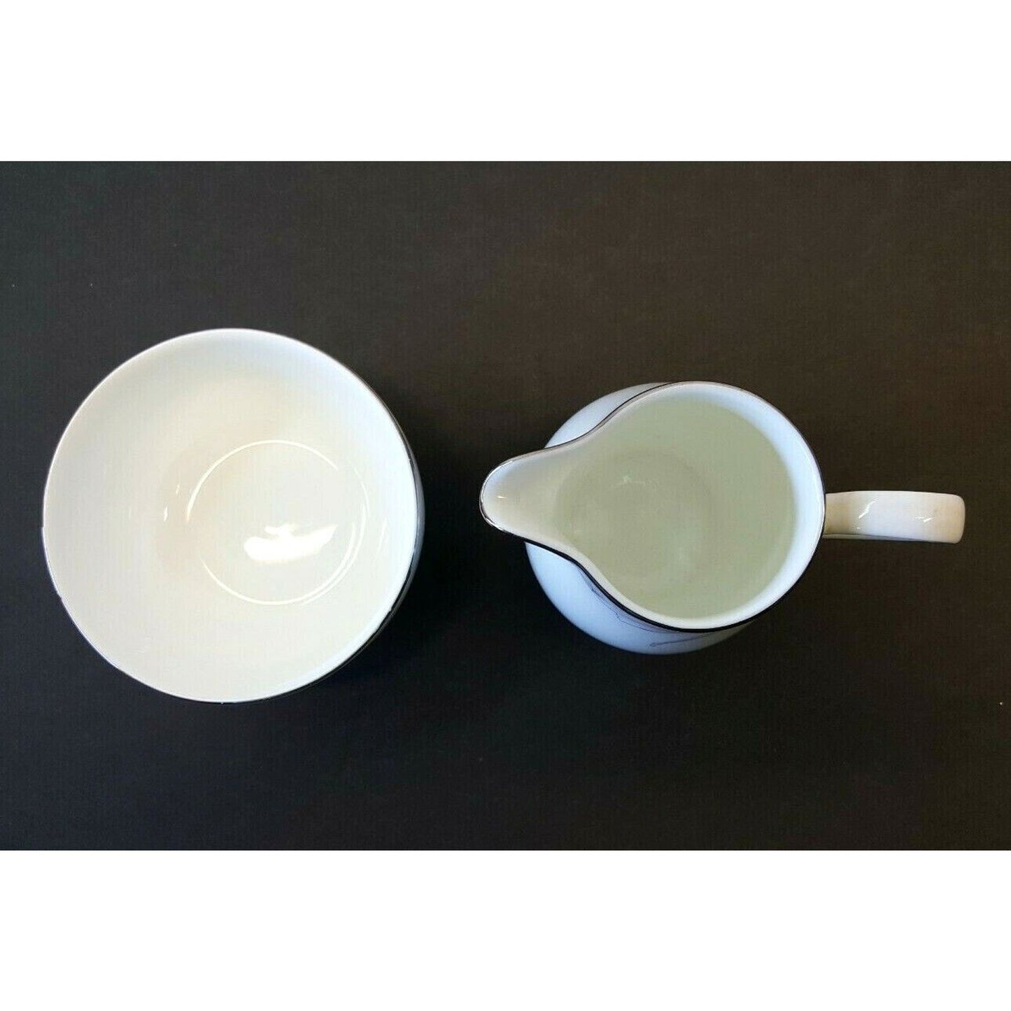 Mikasa "CAG06 Joy" Pattern Creamer & Open Sugar Bowl 1990-1997 pink gray peach