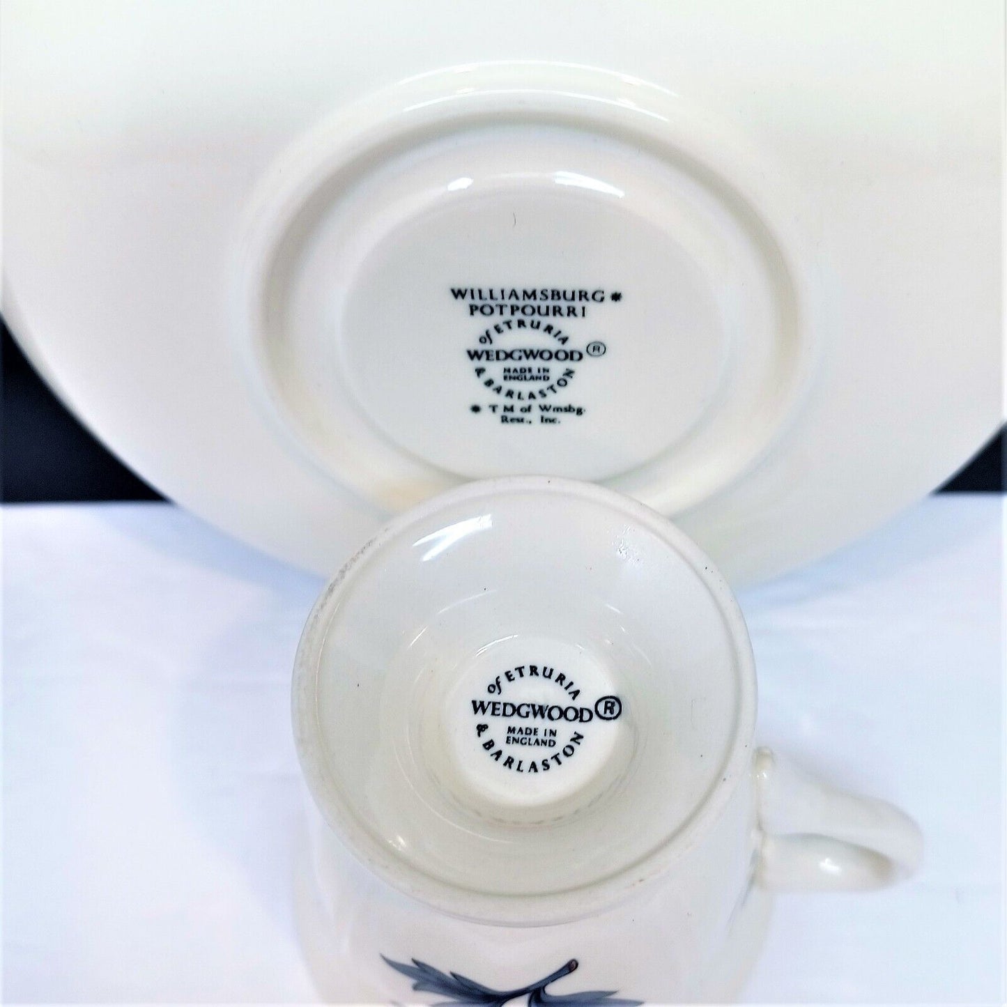 Wedgwood Demitasse (7) Cups (9) Saucers Williamsburg Potpourri 1956-1998