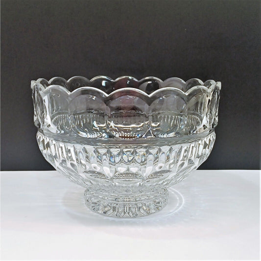 Fifth Avenue 24% Lead Crystal 9" Punch Salad Fruit Serving Bowl Bracelet Pattern