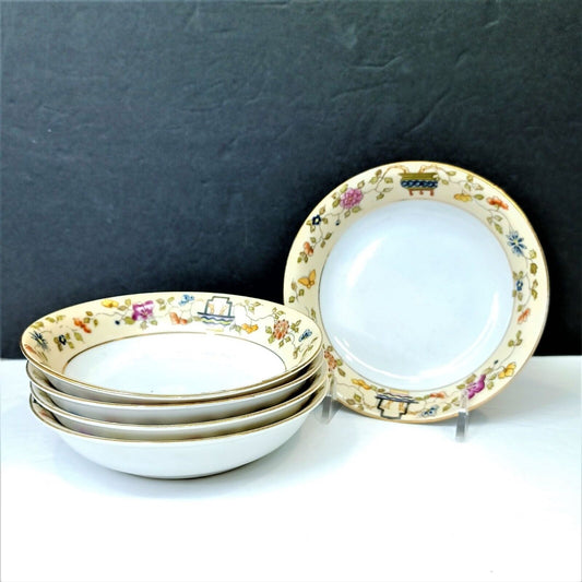 Set/5 Noritake Mandarin 5.25" Fruit Berry Dessert Bowl Asian 1912-1921 Japan C4