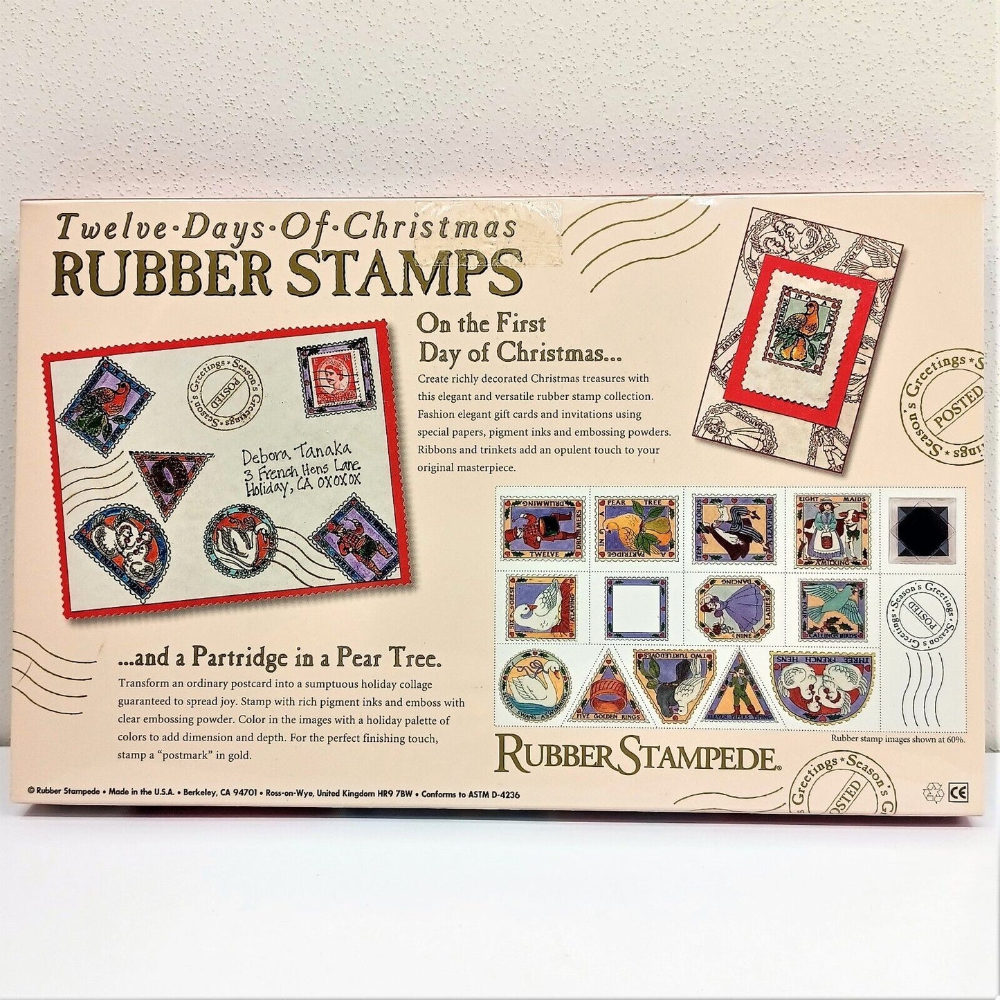 Rubber Stampede Twelve Days of Christmas Stamp Collection NOS *Sealed* 14 stamps