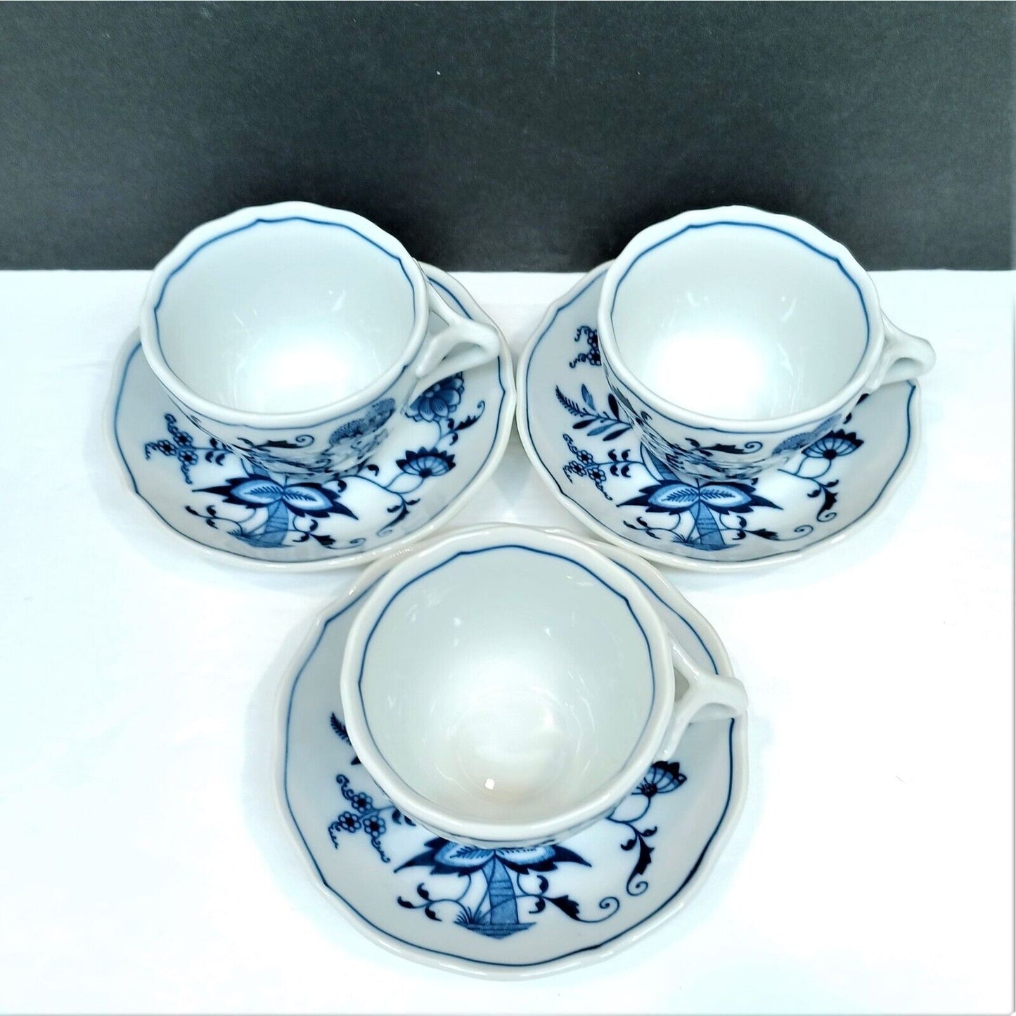 Set/3 Blue Danube Demitasse Coffee Cup Saucer Sets Lipper Int'l Japan G3