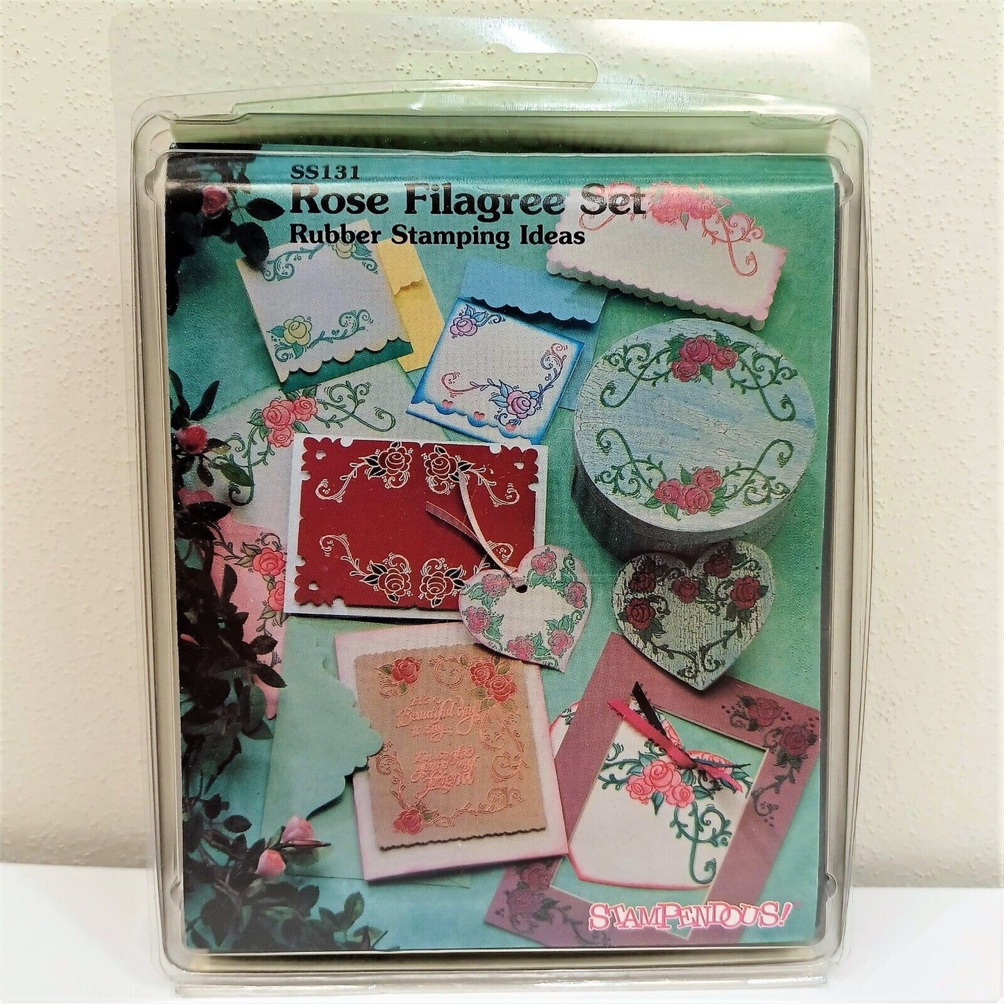 Stampendous Rose Filigree Set Foam Mounted 7 Rubber Stamps *Unused* 1996 vintage