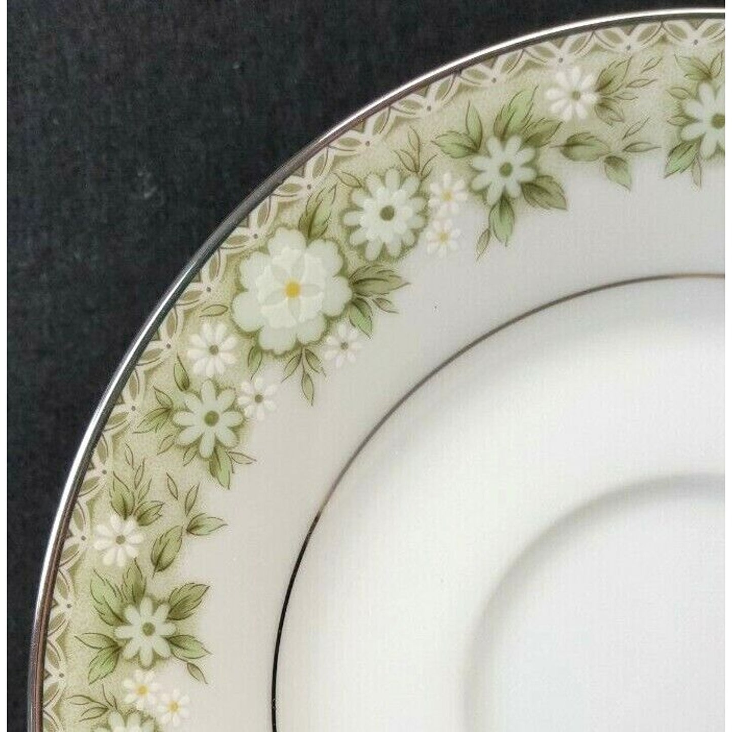 Lot/12 Noritake Princeton 6911 Coffee Tea Cup & Saucer Green Flower Border Japan