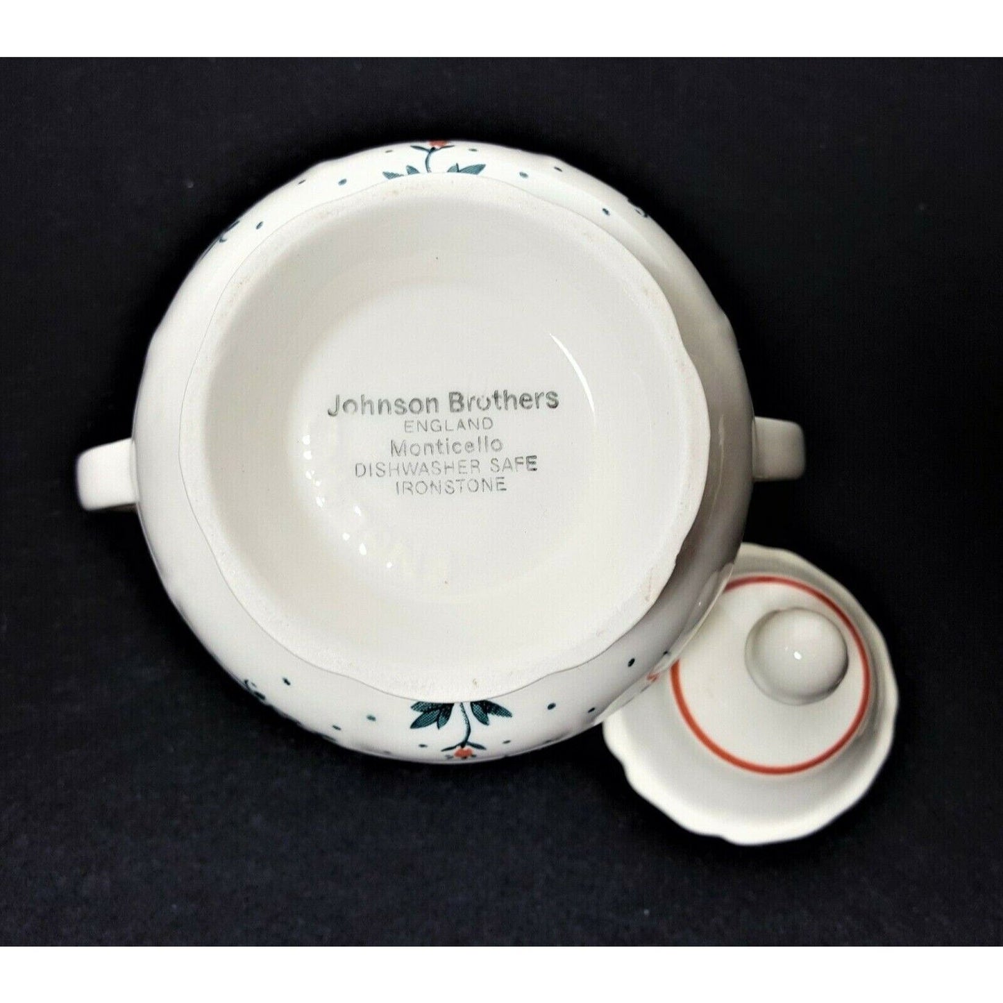 Johnson Bros Monticello Ironstone Sugar Bowl w/ Lid 2 handles England 1983-84