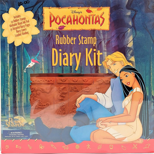 Disney Pocahontas Rubber Stamp Diary Kit Rubber Stampede NOS *Sealed* 30 Stamps